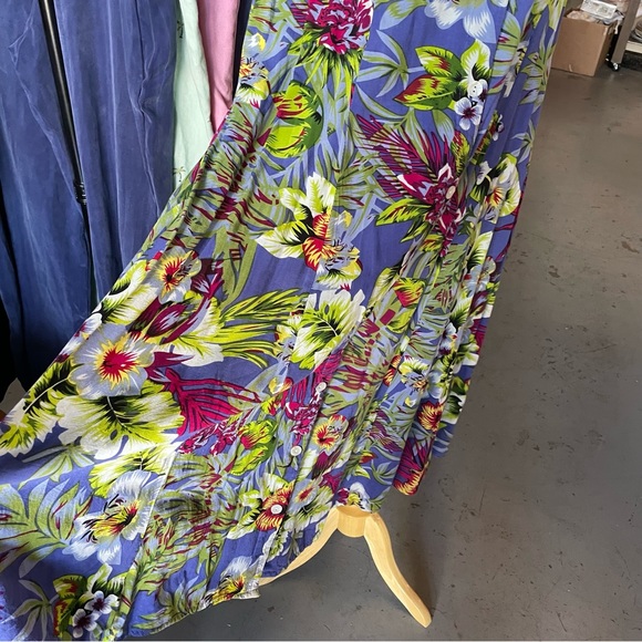 Vintage Y2K Metropolitan Tropical Floral Flowy Sundress L - Picture 6 of 13